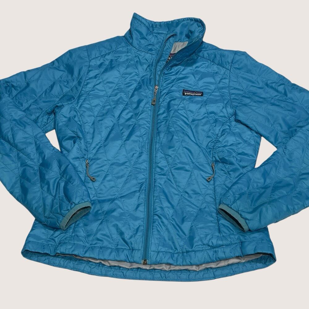 Patagonia Nano Puff Jacket Womens Small Light Blue Primaloft Insulated Full Zip